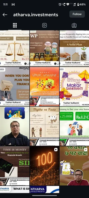 Atharva Investments Instagram feed managed by Digital Vishwa