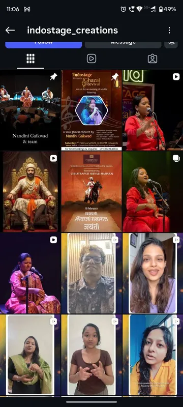 IndoStage Creations Instagram feed managed by Digital Vishwa
